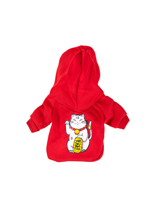 Φούτερ Σκυλάκια Kitty Κουκούλα – Κόκκινο 2xl Σ58xπ40cm 6-9kg