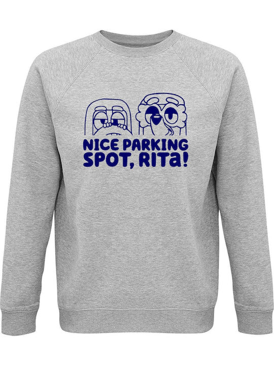 Kinder-Sweatshirt Grey Melange Bluey Grannies Nice Parking Spot Rita