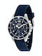 Sector Herrenuhr Chronograph Batterie mit Blau Kautschukarmband