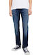 Pantalon De Blugi Pentru Bărbați Cu Fit Lejer Tapered Culoare Denim Albastru
