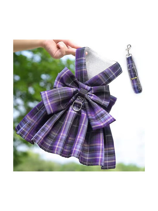 Пола за куче с поводник за разходка лилава 2XL W58xL40cm 7-10kg