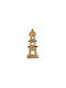 Fylliana Aluminum Decorative Light House 2386 Wooden Base Gold Color 12x5x32cm 946-124-038