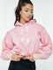 Women's Cropped Hooded Sweatshirt Pink