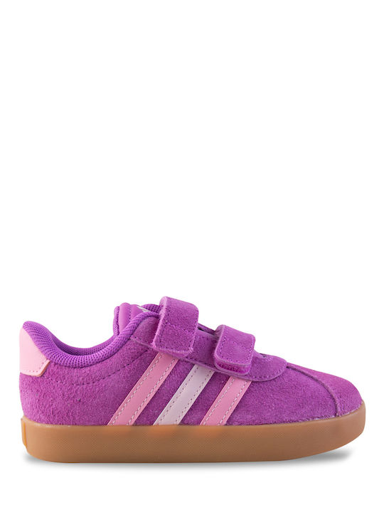 VL Court 3.0 Cf Hook Loop Kids Sneakers with Hoop & Loop Closure Purple