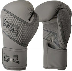 Olympus Sport Boxing Gloves Made of Synthetic Leather for Competition Gray