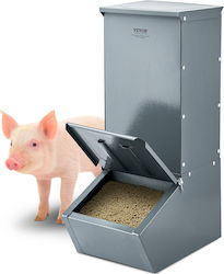 Hranitor pentru porci Vevor 2,2 bushel, metalic, cu uși duble, hrănește până la 5 porci