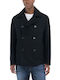 Woolen Melton Herren Mantel Blau