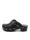 Iconic Leather Mules with High Heel in Black Color