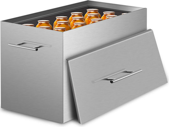 Vevor Einmach-Wasserbad 15-Quart-Behälter Kochendes Wasser 2 Einmachgestelle Großer Topf Edelstahl 304 Flacher Boden Dose Passt für 15-Quart-Gläser