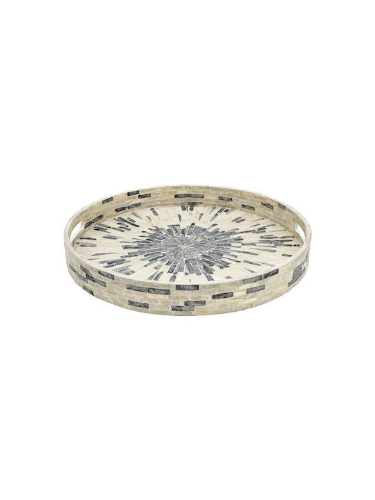 Decorative Tray Bamboo-Shell Fylliana Fl01 Gray-White Color 30cm Fylliana 944-124-009