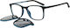 Eyecroxx Παιδικός Σκελετός Γυαλιών με Clip On Μαύρος EC501UD C2