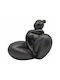 Decorative Ceramic Female Figure Black Matte Color 17.5x15x16cm Ankor Ankor 842933