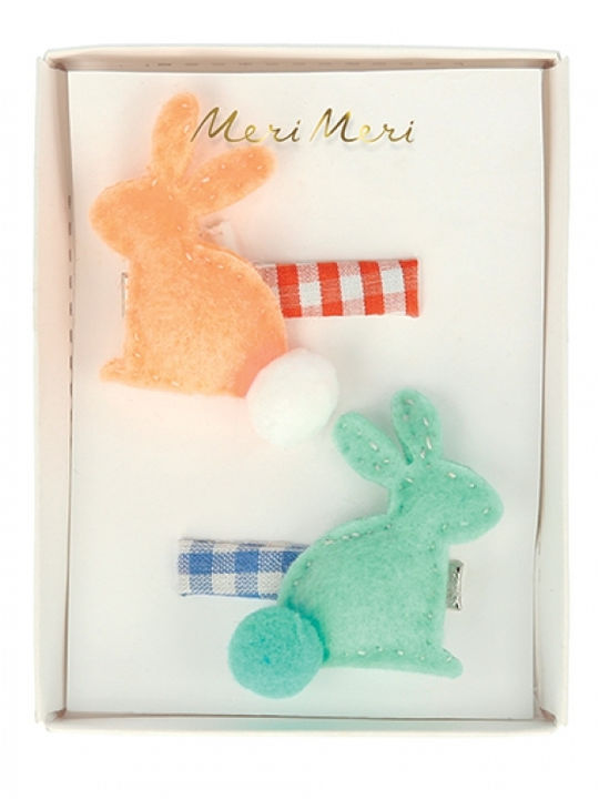 Hair Clips Fabric Bunnies