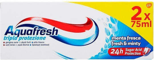 Aquafresh Fresh & Minty Zahnpasta für Plakette & Hohlräume 2x75ml