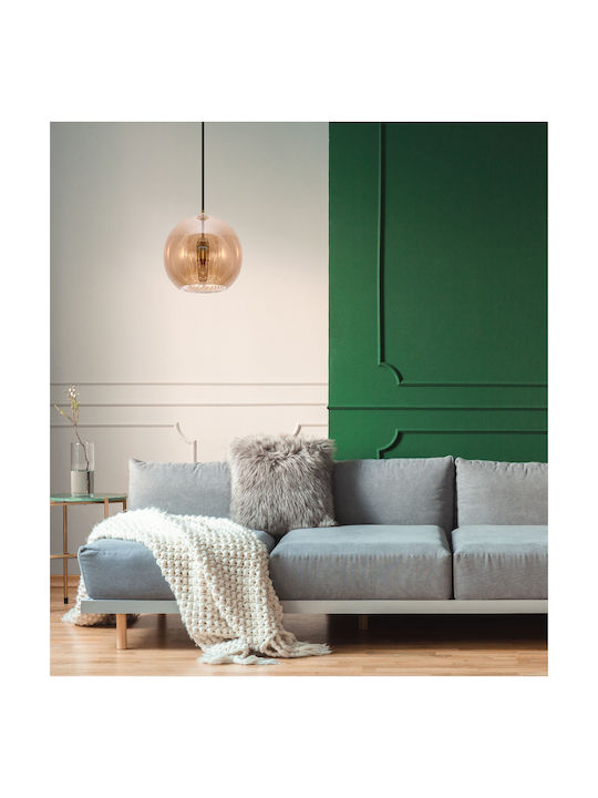Agora Lighting Verstellbar Hängelampe Gold Kugel mit Fassung E27 25x25x125cm.
