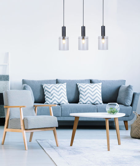 Agora Lighting Ρυθμιζόμενο Κρεμαστό Φωτιστικό Μαύρο Ράγα με Ντουί E27 58x58x100εκ.