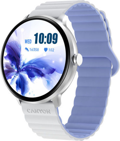Canyon Jacky SW-69 45mm Smartwatch mit Pulsmesser (White-Blue)