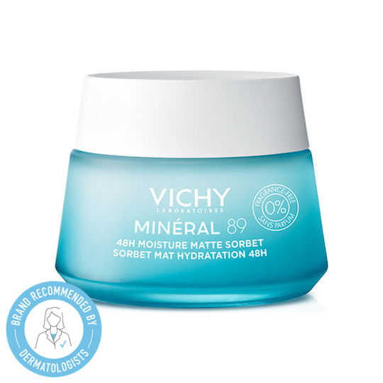 Vichy Minéral 89 Matte Sorbet Light 48ωρο Gel Προσώπου για Ενυδάτωση & Ρύθμιση Λιπαρότητας με Υαλουρονικό Οξύ & Νιασιναμίδη 50ml
