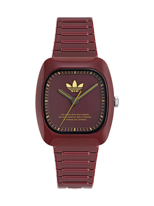 adidas Retro Wave Two Ανδρικό Ρολόι Μπαταρίας με Μπορντό Καουτσούκ Λουράκι