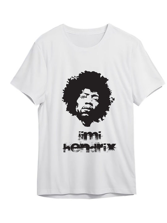 T-shirt Jimi Hendrix Art1 Rock Avenue White