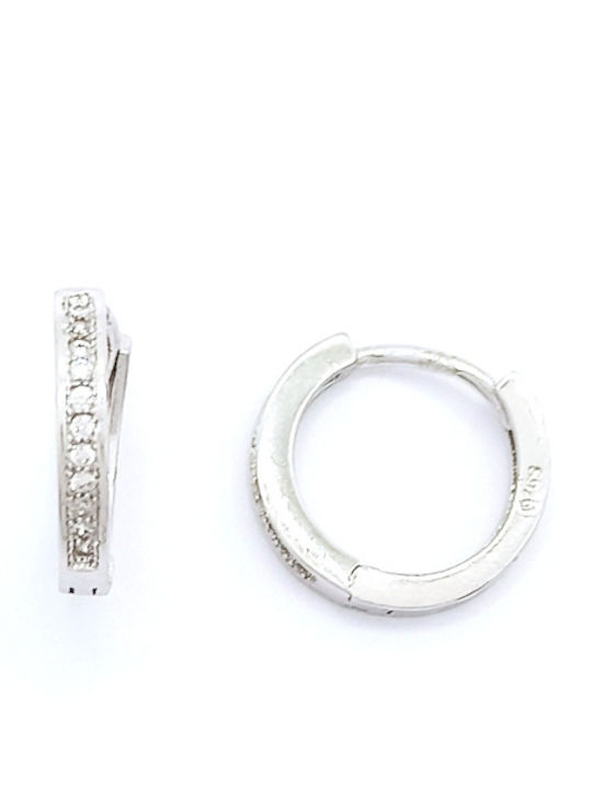 PS Silver Earrings Hoops made of Silver with Stones