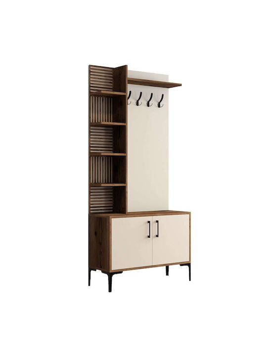 Viyana Eingangsmöbel mit Schuhschrank Walnut-cr...