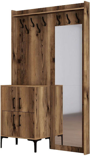 Berlin Eingangsmöbel mit Schuhschrank Walnut 120x35x200cm