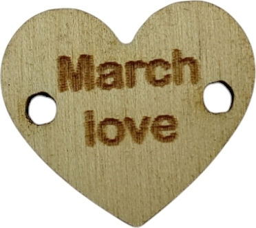 Holzelement Herz ''Märzliebe'' 20x14mm 10 Stück