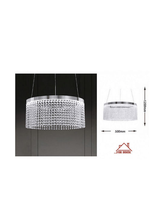 Kronleuchter LED mit Kristallen Silber 300421