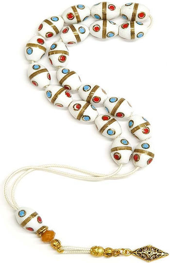 Roloi Komboloi Camel Bone Worry Beads Multicolour 30cm