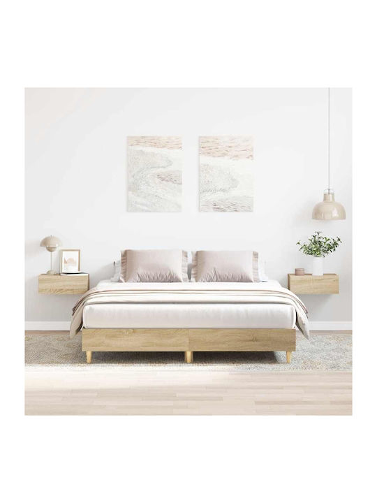 Vidaxl Bed Frame Without Mattress 150x200cm Engineered Wood 1 Pc Double Brown