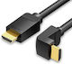 Vention HDMI 2.0 Premium High Speed 4K 60Hz HDR Angle Cable HDMI male - HDMI male 1m Μαύρο