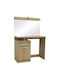 Bodenstehende Schminktisch Krempen Olympus Holz Natur mit Spiegel & Hocker 90.5x39.5x75cm