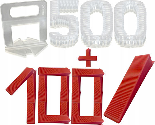 Tile Leveling Clips 2.0 Mm Set 100 Pieces X5 100 Wedges