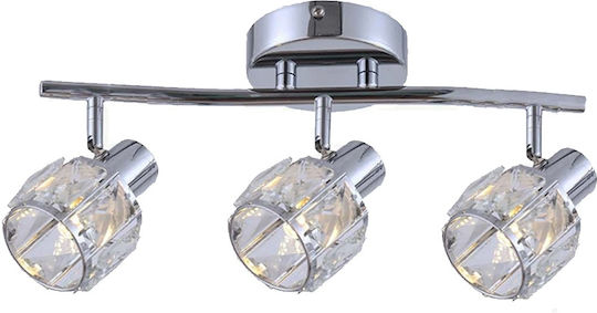 Agora Lighting Plafonieră de Tavan 49buc Argintiu cu Soclu E14 cu Cristale