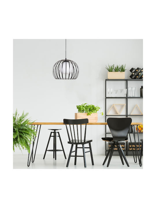 Agora Lighting Verstellbar Hängelampe Schwarz Kugel mit Fassung E27 28x29x110cm.