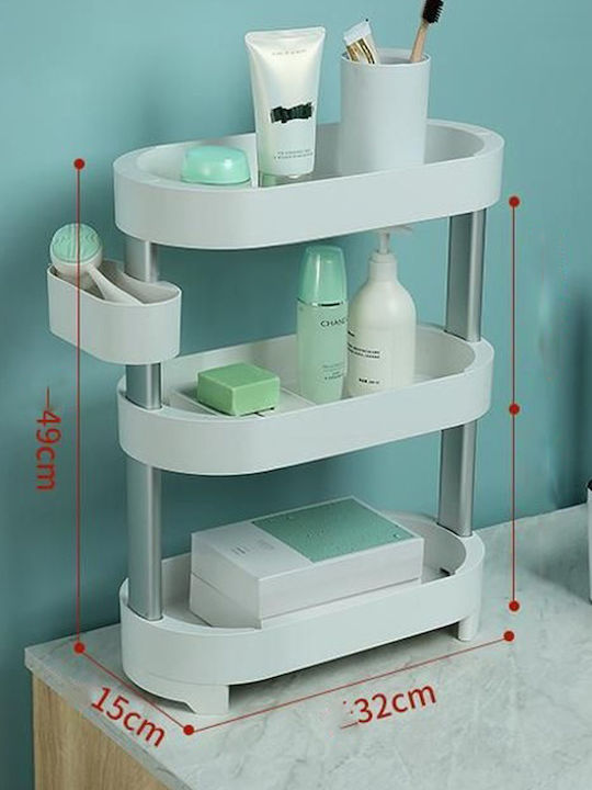 ForHome Ραφιέρα Μπανιέρας Πλαστική με 3 Ράφια 32x15x49cm
