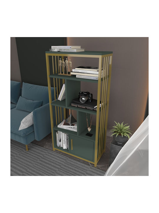 Βιβλιοθήκη Valero Green-gold 60x29.6x120εκ.