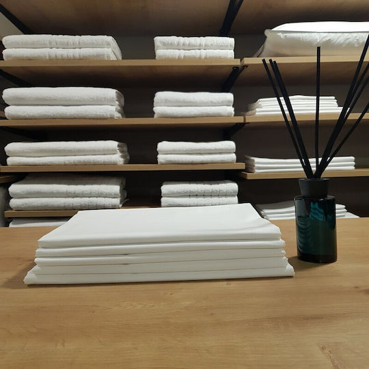 Cozy Cotton Cearșaf de Hotel Alb Extra Mare 240x270cm 1buc