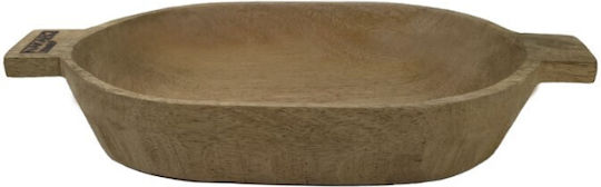 Nakaro Wood Πιατέλα Σερβιρίσματος Οβάλ Ξύλινη Καφέ 35x21εκ.