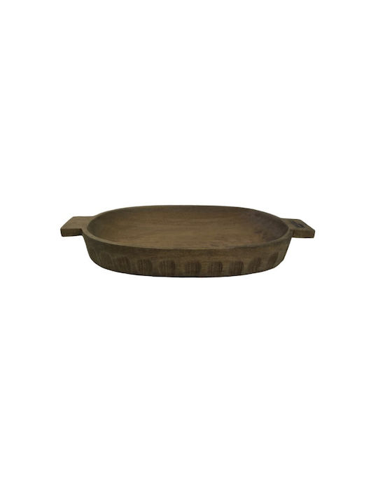Nakaro Wood Πιατέλα Σερβιρίσματος Οβάλ Ξύλινη Καφέ 35x21εκ.