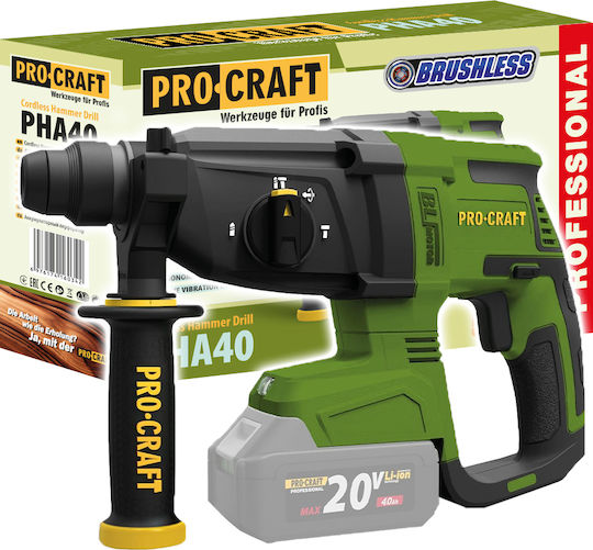 ProCraft Ciocan rotopercutor Baterie Fără perii 20V Solo cu Suport SDS Plus PHA40bb