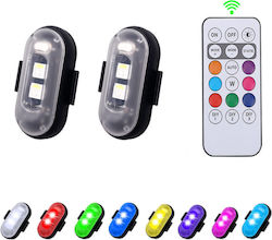LED Wiederaufladbare Stroboskoplichter Fernbedienung RGBW Drohnen Boote Motorräder Autos 2 Stück TC-160