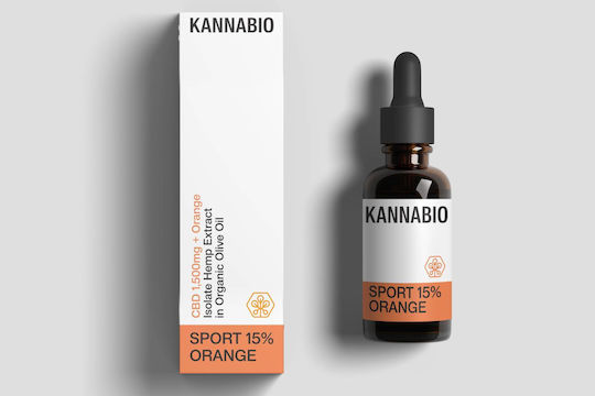 KannaBio Ulei Produse din cânepă (CBD) cu 15% CBD și cu 15% CBG cu aromă de Portocala 10ml
