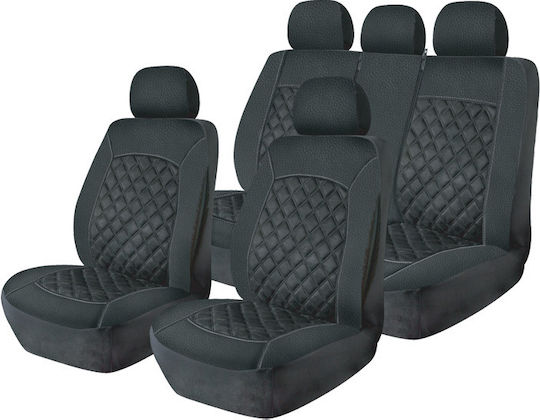 Cartech Σετ Καλύμματα Αυτοκινήτου 11τμχ Πολυεστερικά Μαύρα
