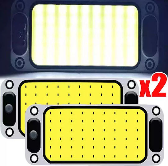 Led Vehicle Ceiling Light Strong Light 54 Led Cob 5400lm 12/24v Switch 2pcs Tc-166