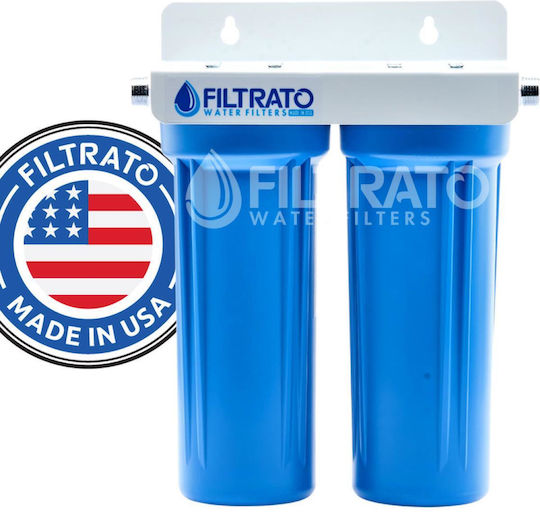 Doppelter Untertisch-Filterhalter 10" Filtrato Whf12d-usa 1/2" Anschluss