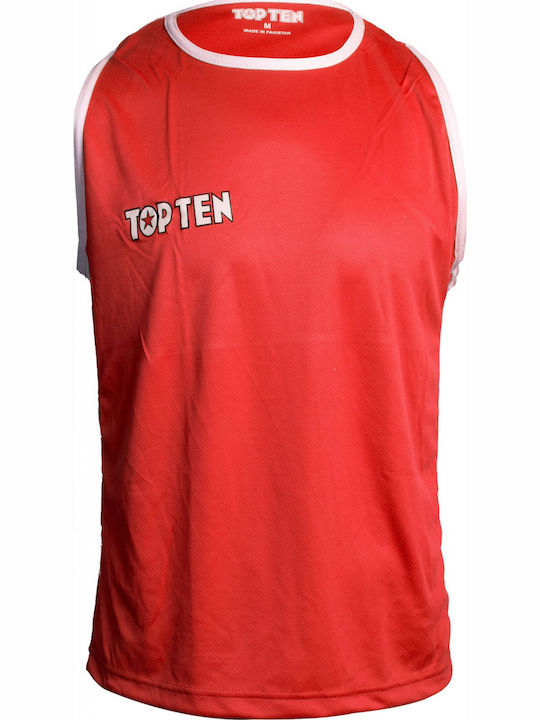 Top Ten Herren Ärmellos T-Shirt für Boxen Rot