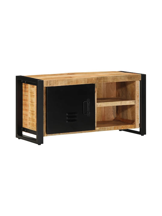 TV Stand Made of Metal and Solid Wood Brown M80...