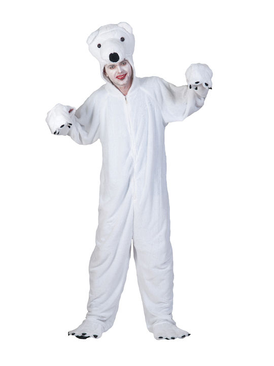 Funny Fashion – Weißes Bärenmaskottchen Karnevalskostüm P1006036